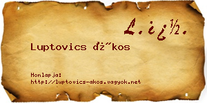 Luptovics Ákos névjegykártya